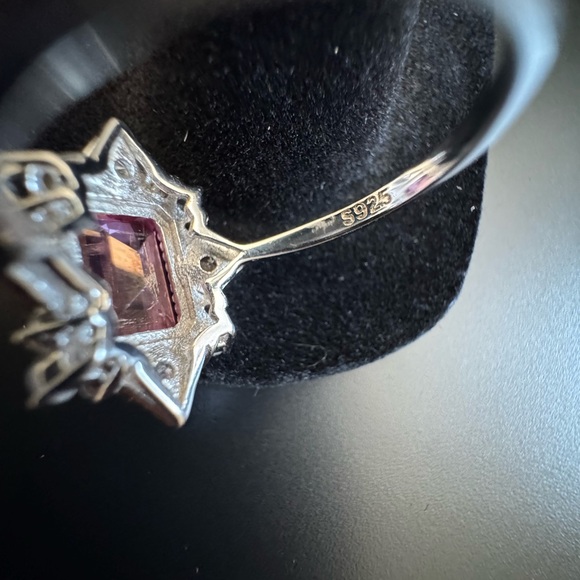 Natural Rhodolite Garner Ring with White Topaz accents 925 Sterling Silver NWOT - Picture 7 of 7